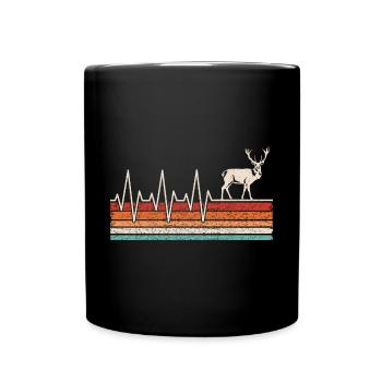 Battement de cœur du cerf - Mug uni - noir - Devant