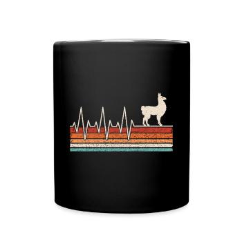 Llama heartbeat - Full Colour Mug - black - Front