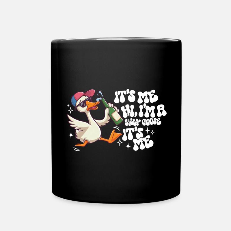 It's Me I'm A Silly Goose Funny Animals - Full Colour Mug - black