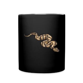 Ball Python Schlange Königspython - Tasse einfarbig - Schwarz - Vorne