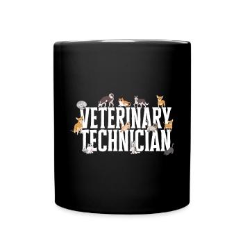Vet Tech Veterinary Veterinary Technician - Full Colour Mug - black - Front