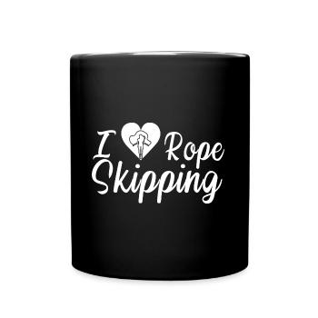 I Heart Rope Skipping Design für Seilspringer - Tasse einfarbig - Schwarz - Vorne