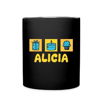 Alicia as a given name - Full Colour Mug - black - Front