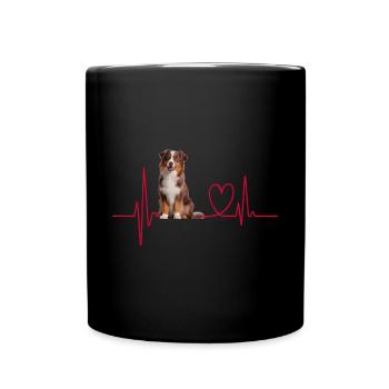 Heartbeat Gift for Dogs - Full Colour Mug - black - Front