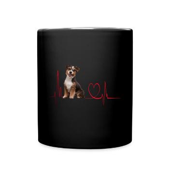 Heartbeat Gift for Dogs - Full Colour Mug - black - Front