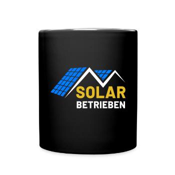 Solar betrieben Photovoltaik Solarenergie Sonne - Tasse einfarbig - Schwarz - Vorne
