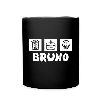 Vorname Bruno - Tasse einfarbig - Schwarz - Vorne