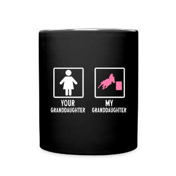 Rodeo Barrel Racing Pferd - Tasse einfarbig - Schwarz - Vorne