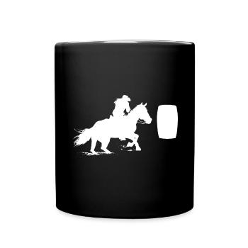 Rodeo Barrel Racing Pferd - Tasse einfarbig - Schwarz - Vorne