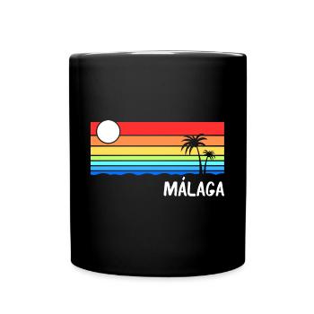 Málaga Andalusien Spanien Urlaub Malaga - Tasse einfarbig - Schwarz - Vorne