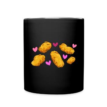 Chicken Nugget Liebhaber Chicken Nuggets - Tasse einfarbig - Schwarz - Vorne