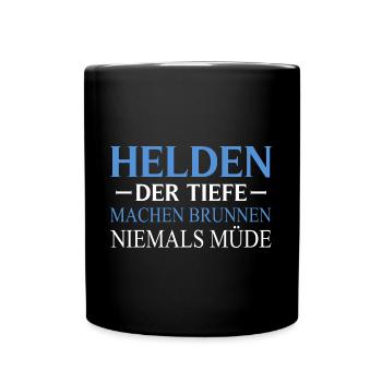 Well Builder Saying Heroes The Deep Well Construction - Full Colour Mug - black - Front