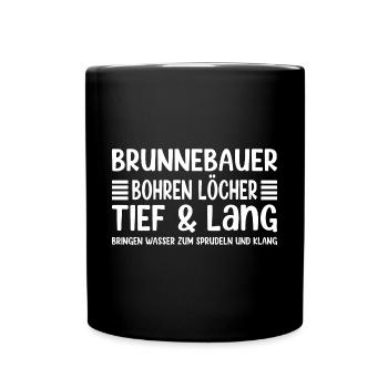 Well Construction Drilling Holes Deep & Long Well Builders - Full Colour Mug - black - Front
