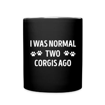I Was Normal Two Corgis Ago Funny Corgi - Full Colour Mug - black - Front
