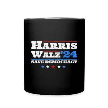 Kamala Harris & Tim Walz 2024 Support Vintage - Mug uni - noir - Devant