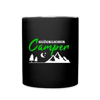 Happy Camper Camping Hommes Cadeau Drôle - Mug uni - noir - Devant