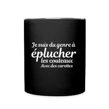 avec des carottes - Mug uni - noir - Devant