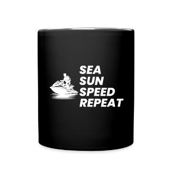 Jet Skiing Sea Adventure Speed Water Sports Fun - Full Colour Mug - black - Front