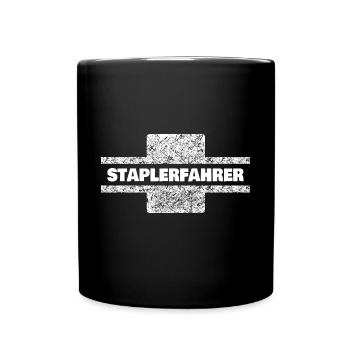 Staplerfahrer - Tasse einfarbig - Schwarz - Vorne