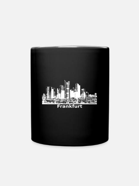 Frankfurt Banken Skyline Panorama - Tasse einfarbig - Schwarz