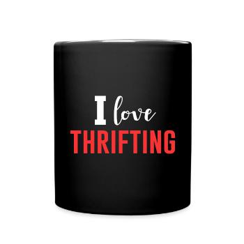 Funny Thrift Shopping I Love Thrifting Antique - Full Colour Mug - black - Front