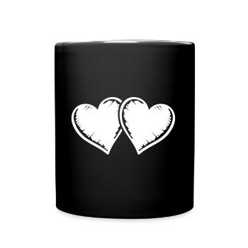 herzen symbol - Tasse einfarbig - Schwarz - Vorne