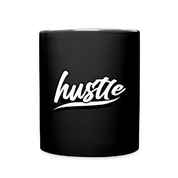 hustle hustler hustlen boss chef endgegner level u - Tasse einfarbig - Schwarz - Vorne