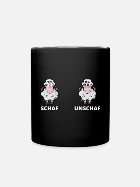 Schäfchen Schaf Unschaf Schafbock Schaffell - Tasse einfarbig - Schwarz