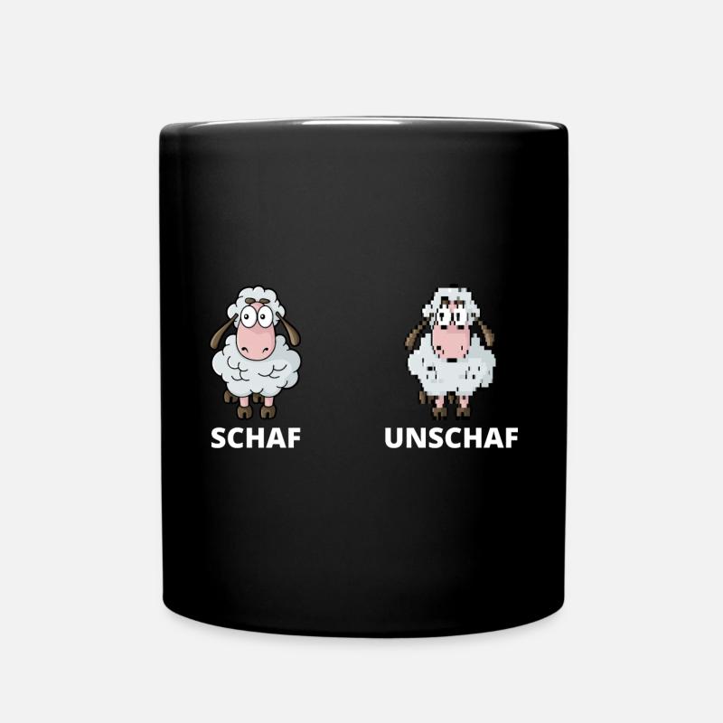 Schäfchen Schaf Unschaf Schafbock Schaffell - Tasse einfarbig - Schwarz