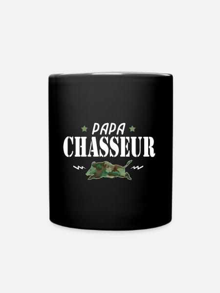 Cadeau papa papa chasseur chasse sanglier - Mug uni - noir