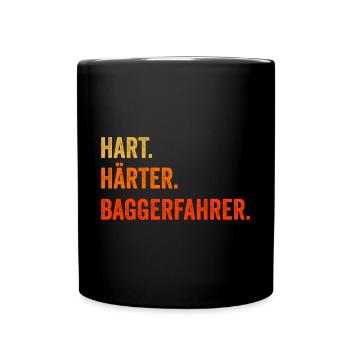 Baggerfahrer - Tasse einfarbig - Schwarz - Vorne