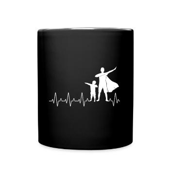 Super Father Son Dabbing Dad Hero - Tasse einfarbig - Schwarz - Vorne
