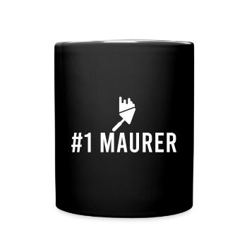 Maurer Nummer 1 - Tasse einfarbig - Schwarz - Vorne