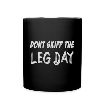 Ne sautez pas le jour de la jambe - Mug uni - noir - Devant