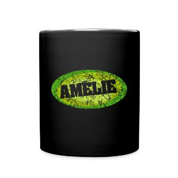 Amélie rétro avec des rayures comme idée cadeau - Mug uni - noir - Devant