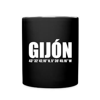 Coordonnées de Gijón - Mug uni - noir - Devant