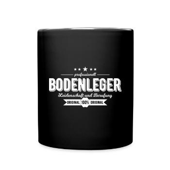 Bodenleger Parkettleger Geschenk - Tasse einfarbig - Schwarz - Vorne