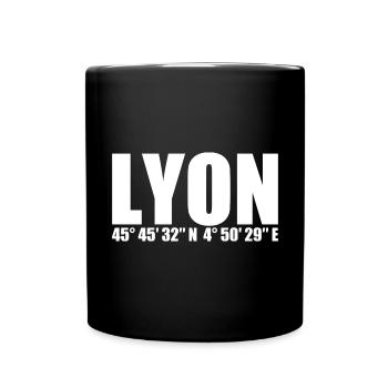 Lyon Koordinaten - Tasse einfarbig - Schwarz - Vorne