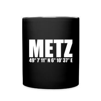 Metz Koordinaten - Tasse einfarbig - Schwarz - Vorne