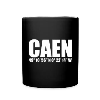 Coordonnées de Caen - Mug uni - noir - Devant