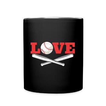 Liebe Baseball Mädchen Frauen Baseball Thema - Tasse einfarbig - Schwarz - Vorne