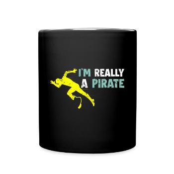 Je suis un pirate drôle de jambe amputé - Mug uni - noir - Devant