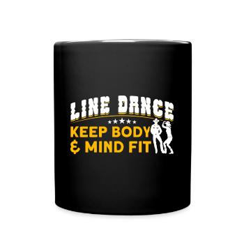 Line Dance Tänzer Tanzgruppe Cowboy Western Tanzen - Tasse einfarbig - Schwarz - Vorne