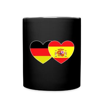 Allemagne Espagne Drapeau Cœur - Mug uni - noir - Devant