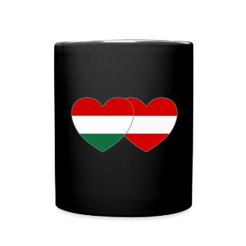 Hongrie Autriche Flag Coeur - Mug uni - noir - Devant