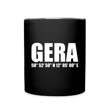 Gera Koordinaten - Tasse einfarbig - Schwarz - Vorne