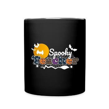 Halloween-Lehrer Gruseliger Lehrer - Tasse einfarbig - Schwarz - Vorne