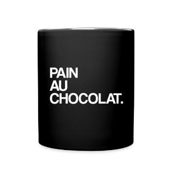 Pain au chocolat. - Mug uni - noir - Devant