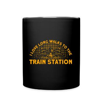 Model Railway Train Locomotives Gift - Full Colour Mug - black - Front