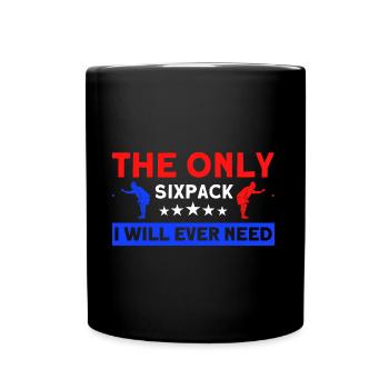Boulespiel Das einzige Sixpack, das ich brauche - Tasse einfarbig - Schwarz - Vorne